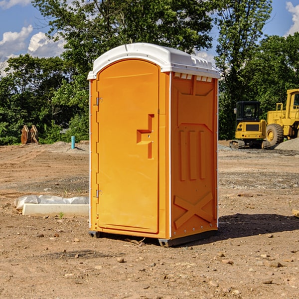 how often are the portable toilets cleaned and serviced during a rental period in Lahoma